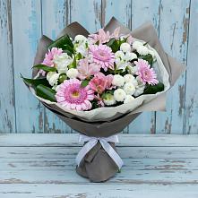 Букет цветов из:  Герберы, Альстромерии и Хризантемы #REPLACE_PRED# Михайловском Республика Северная Осетия - Алания