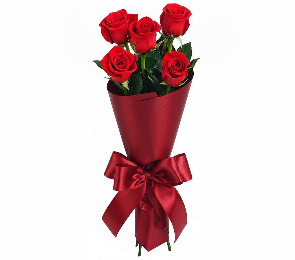 Букет 5 Красных роз Эдлесс Лав в Михайловском Республика Северная Осетия - Алания