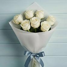 Букет 7 Белых роз Эдлесс Лав в Михайловском Республика Северная Осетия - Алания