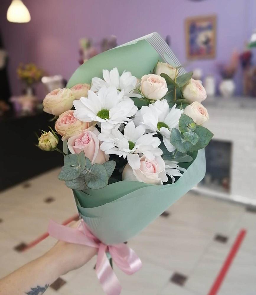 Букет цветов из: Хризантемы и Розы в Михайловском Республика Северная Осетия - Алания