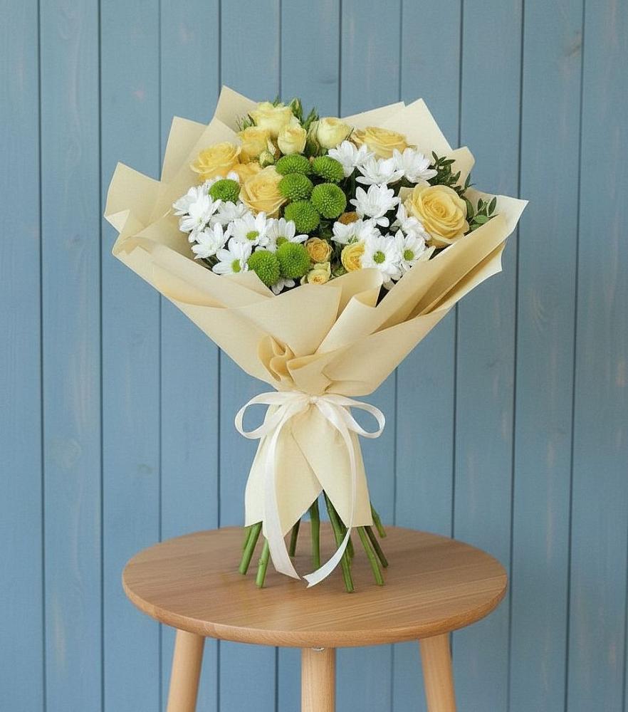 Букет цветов из: Хризантемы и Розы в Михайловском Республика Северная Осетия - Алания