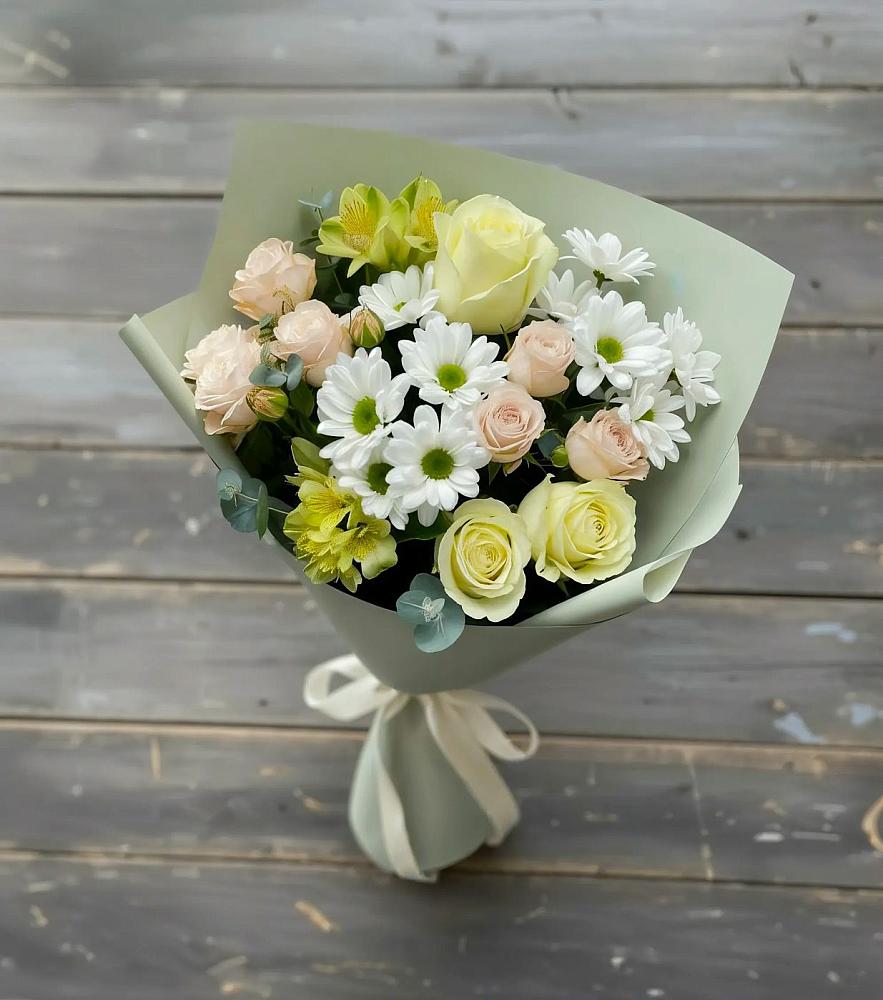 Букет цветов из: Альстромерии, Розы и Хризантемы в Михайловском Республика Северная Осетия - Алания