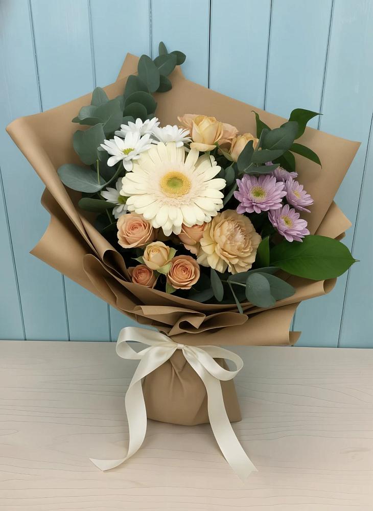 Букет цветов из: Герберы и Хризантемы в Михайловском Республика Северная Осетия - Алания