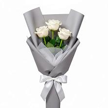 Букет 3 белые розы #REPLACE_PRED# Михайловском Республика Северная Осетия - Алания
