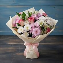 Букет цветов из:  Хризантемы, Альстромерии и Розы в Михайловском Республика Северная Осетия - Алания