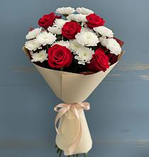 Букет цветов из:  Розы и Хризантемы в Михайловском Республика Северная Осетия - Алания