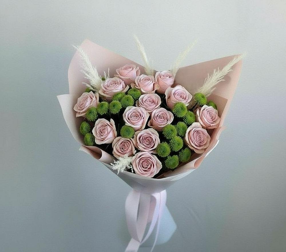 Букет цветов из: Розы и Хризантемы в Михайловском Республика Северная Осетия - Алания