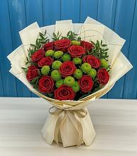 Букет цветов из:  Розы и Хризантемы в Михайловском Республика Северная Осетия - Алания