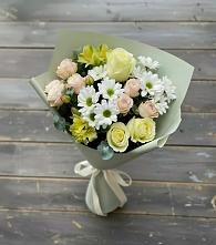 Букет цветов из:  Альстромерии, Розы и Хризантемы в Михайловском Республика Северная Осетия - Алания