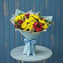 Букет цветов из:  Альстромерии и Хризантемы в Михайловском Республика Северная Осетия - Алания